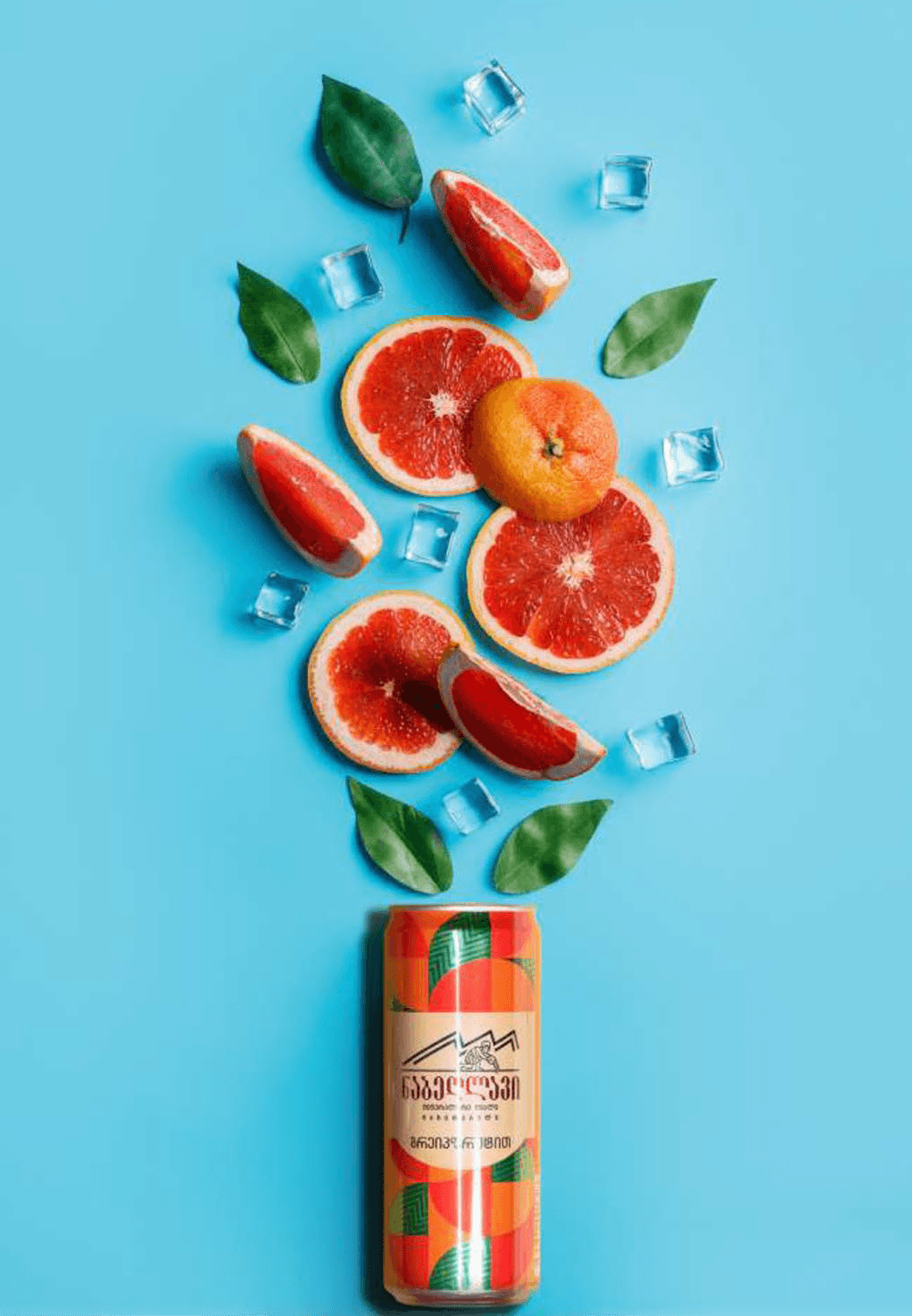 Grapefruit flavored beverage with fruit elements - future product concept