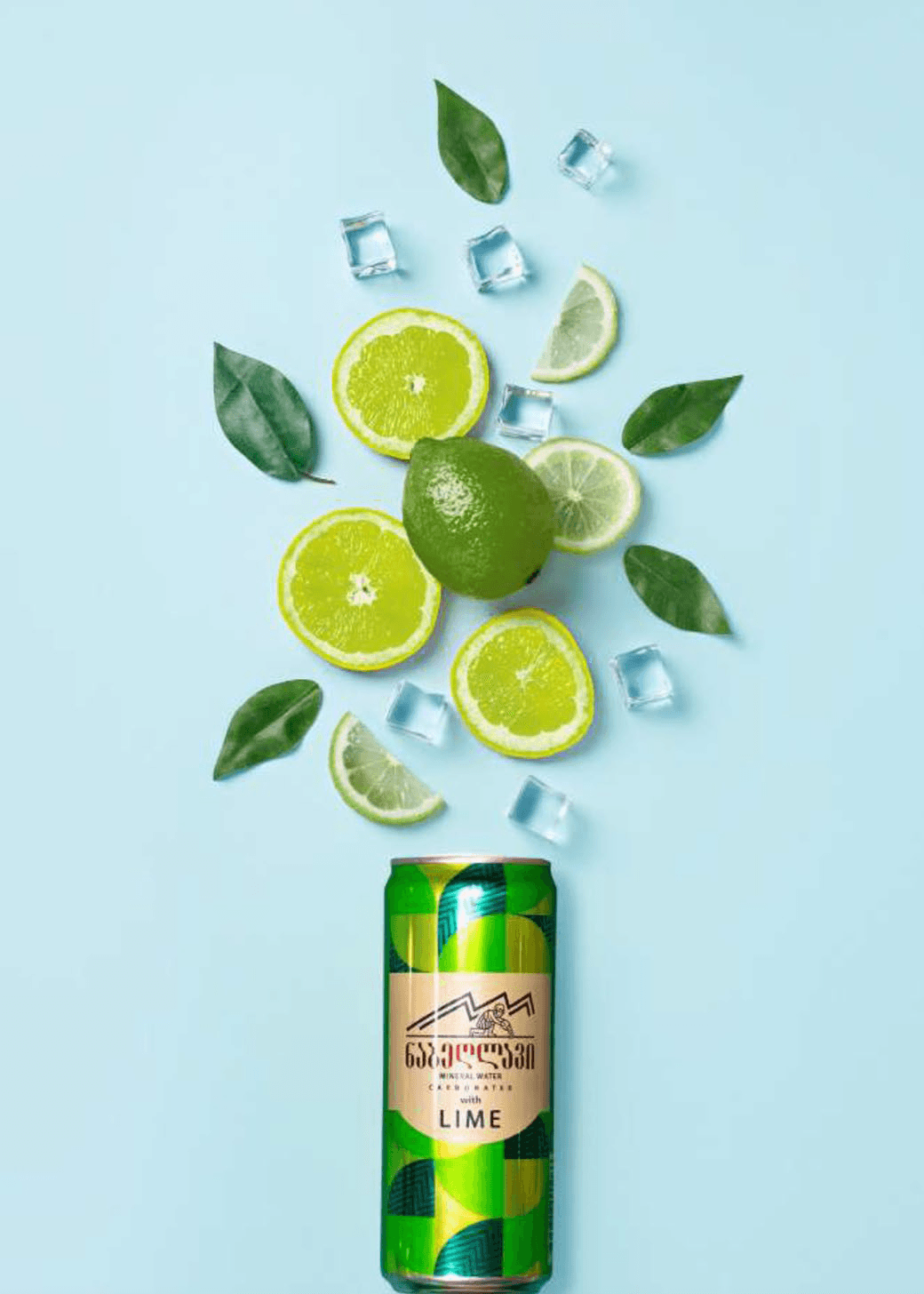 Lime flavored beverage with lime elements - future product concept